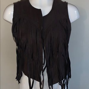 Brown Fringe Vest